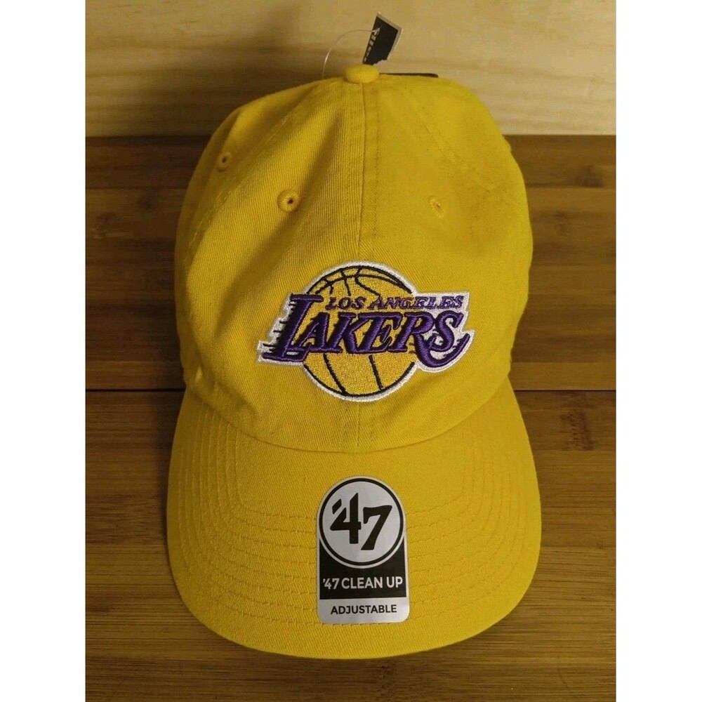 '47 Los Angeles Lakers Clean Up Yellow Gold Adjustable Strap Hat Cap